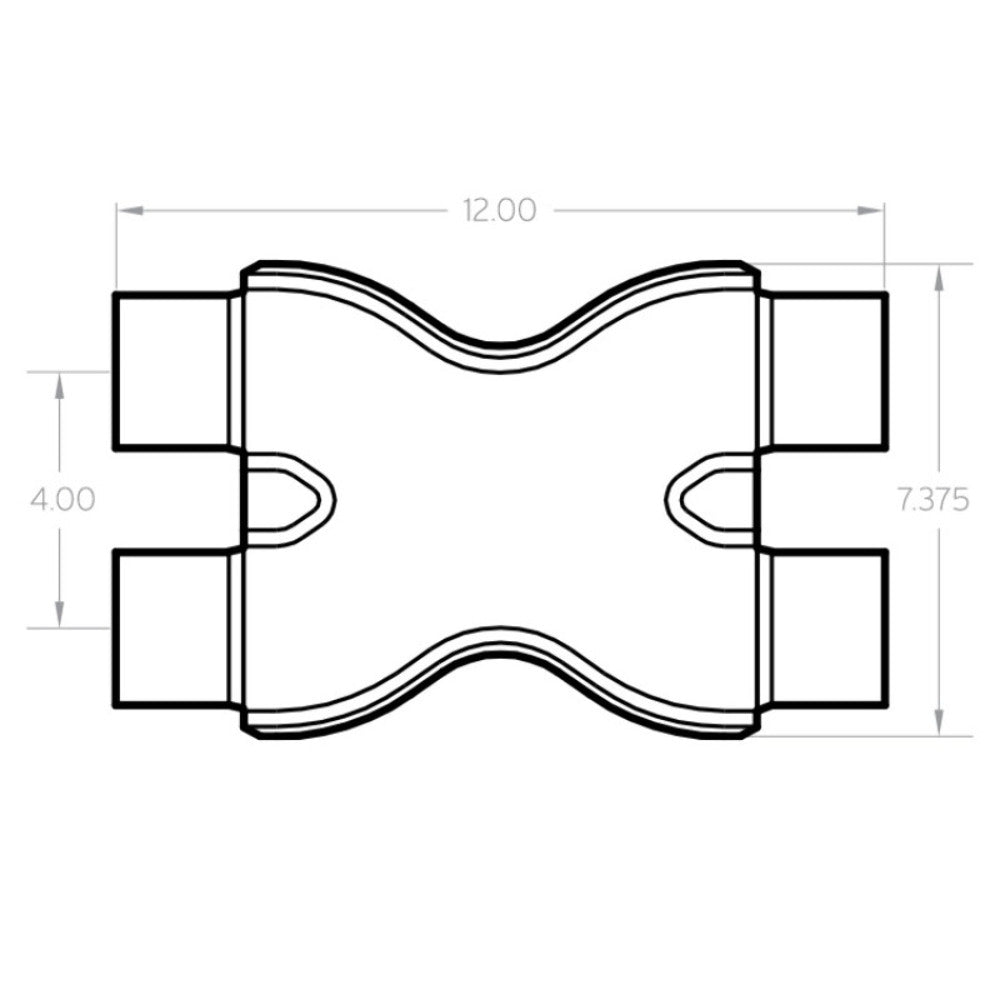 Universal Exhaust Pipe Smooth Trans X 2.5/2.5 X 12 SS 10791 Magnaflow - X Pipe Car Part People