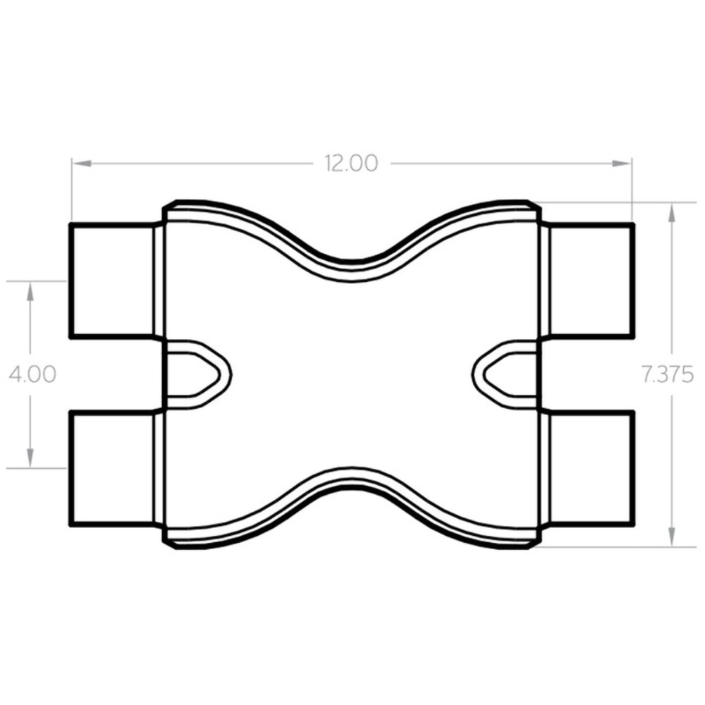 Universal Exhaust Pipe Smooth Trans X 2.5/2.5 X 12 SS 10791 Magnaflow - X Pipe Car Part People