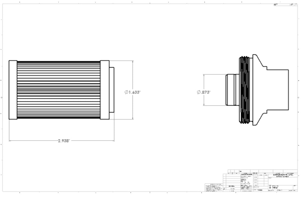 Aeromotive 12301 Filter, In-Line (AN-10) 10 Micron Fabric Element