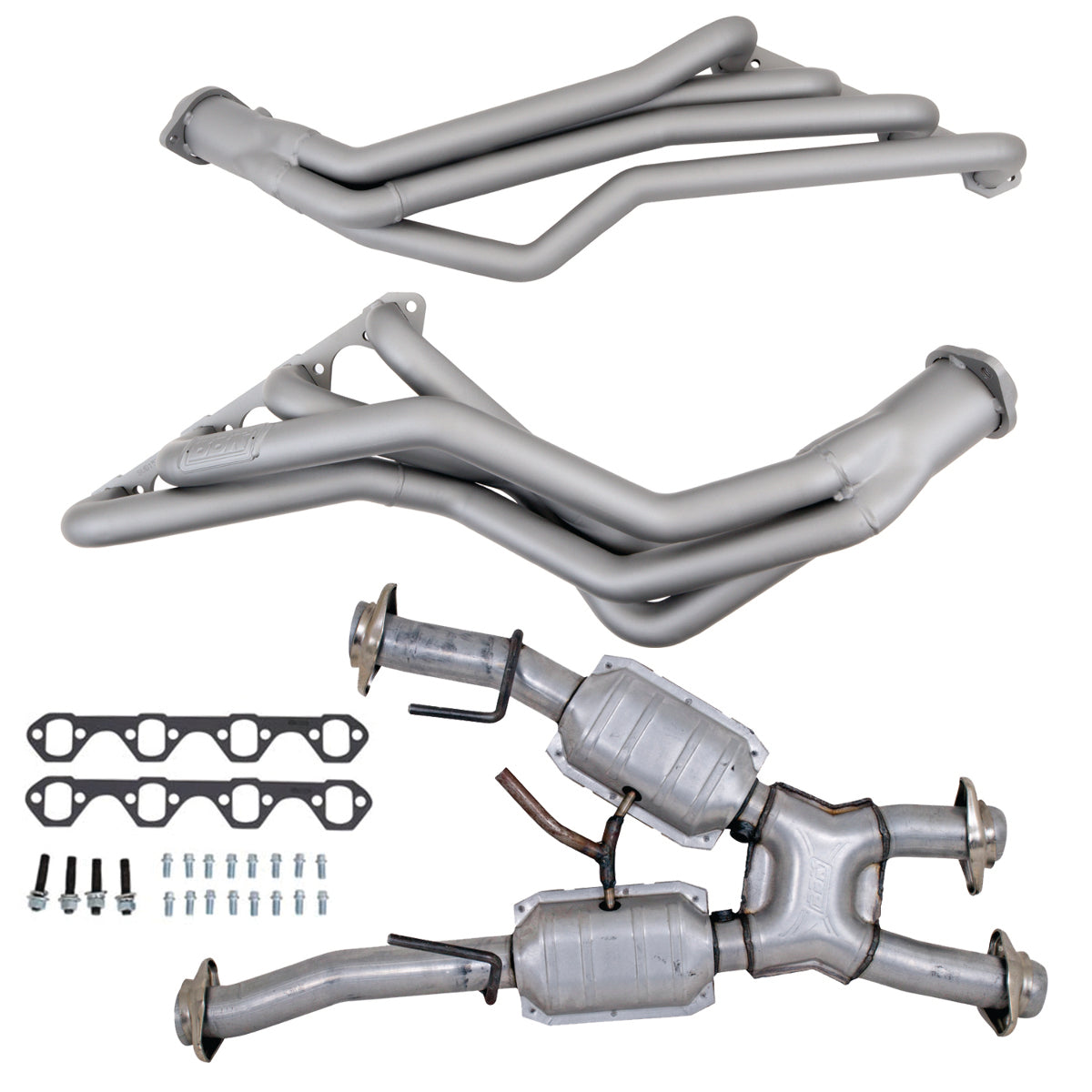 Fits 1979-93 Mustang 5.0L 1-5/8 Tube Headers, Short Mid X Pipe w/Converter-15312 - Headers Car Part People