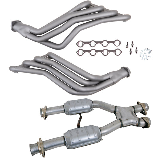 Fits 1979-93 Mustang 5.0L 1-3/4 Tube Header, Short Mid X Pipe w/Converter-15942 - Headers Car Part People