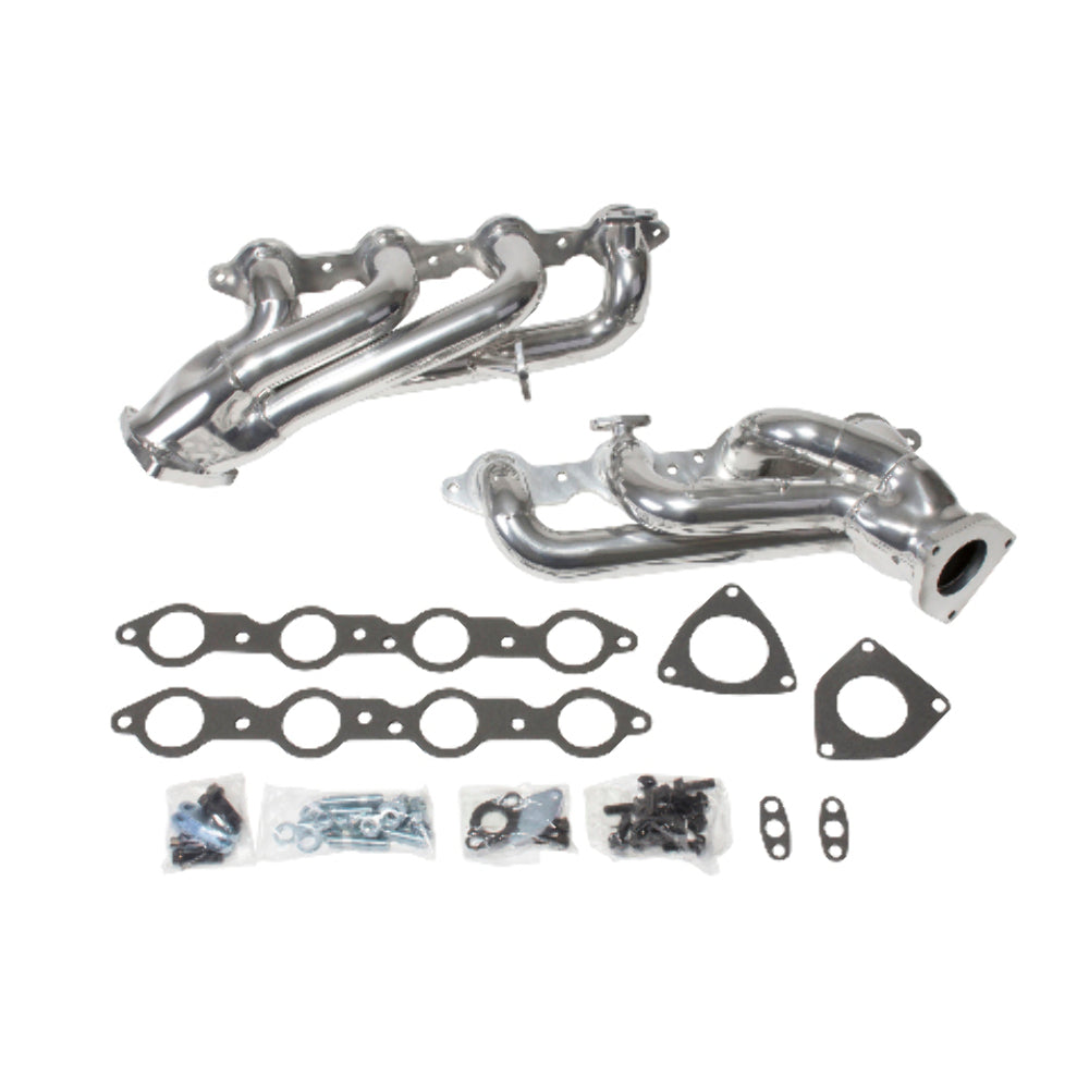 Fits 1999-2013 GM Truck/Suv 4.8L 5.3L 1-3/4 Shorty Headers-Silver-40050