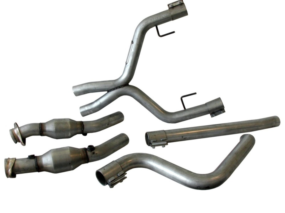 Fits 05-10 Mustang V6 Dual Exhaust Conversion X Pipe w/Catalytic Converters-4011