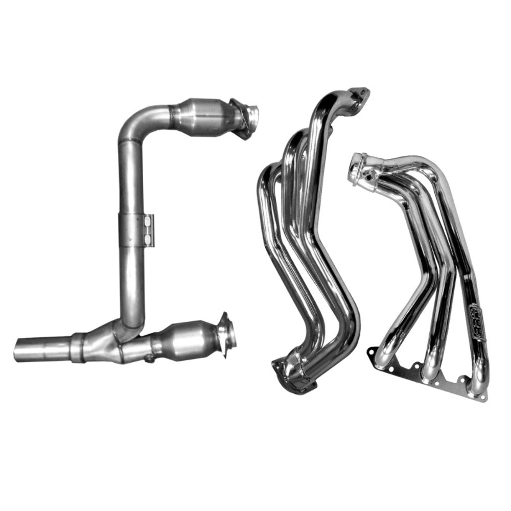 Fits 07-11 Wrangler 3.8L 1-5/8 Long Tube Exhaust Headers Y Pipe w/Catalytic-4050