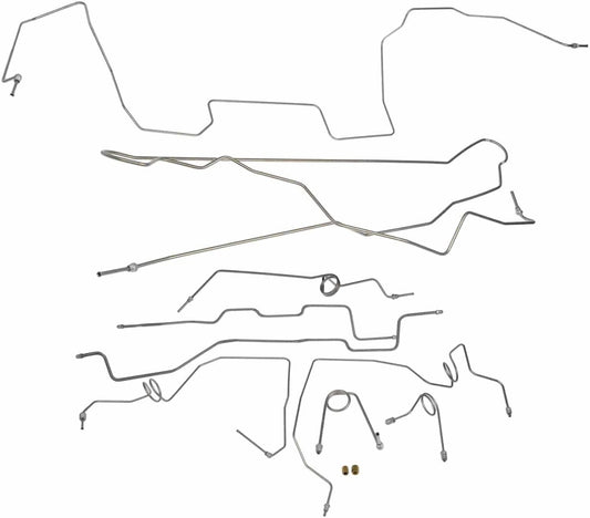 Pontiac Convertible Complete Brake Line Kit; Fine Lines-CBK0460SS - Complete Brake Line Kit Car Part People