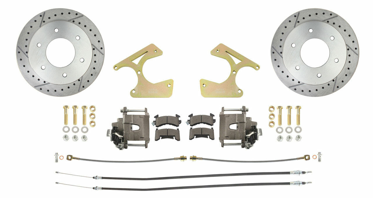 Fits 1963-1987 C10 Truck Rear 6 Lug Drilled&Slotted Disc Brake Kit DBK1012TRK-LX