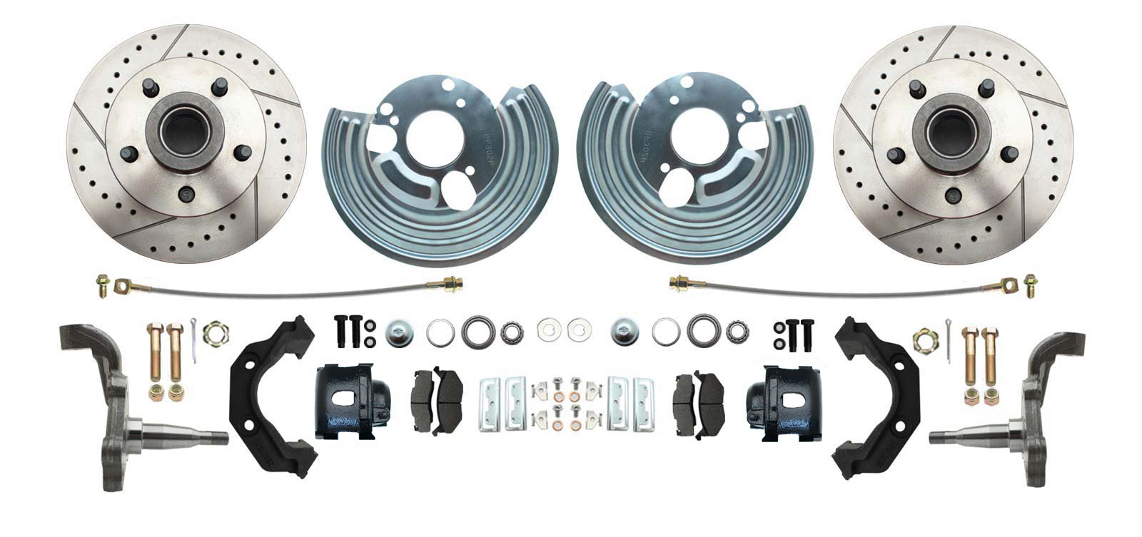 Fits 1962-1972 Mopar B & E; Front Disc Conversion Kit w/Slotted Rotors DBK6272LX - Discs, Rotors, and Hardware Car Part People
