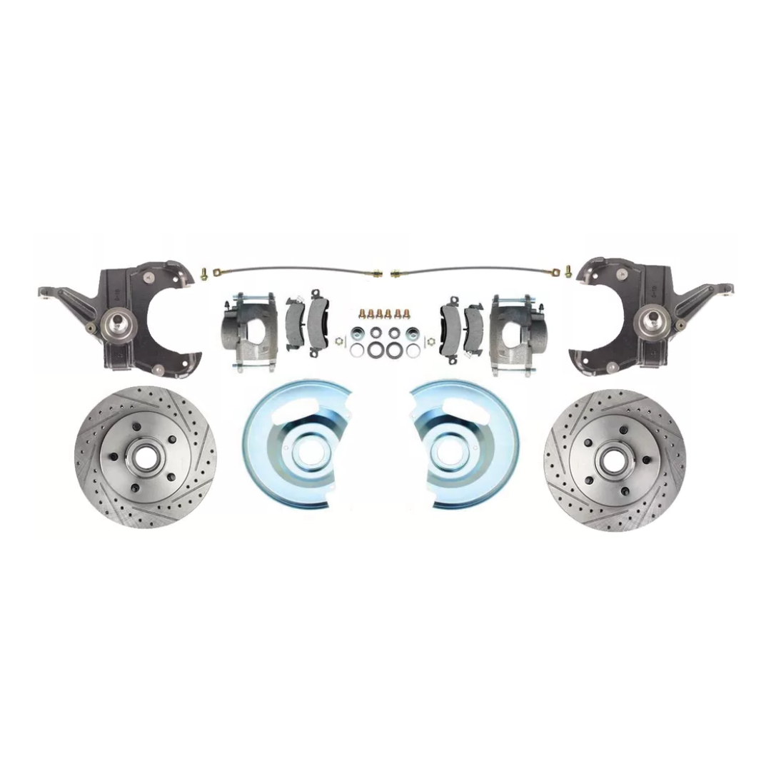 Fits 63-70 C-10 5 Lug Rotor 2.5" Drop Disc Conversion Wheel Kit DBK6370-5DLX-A - Discs, Rotors, and Hardware Car Part People