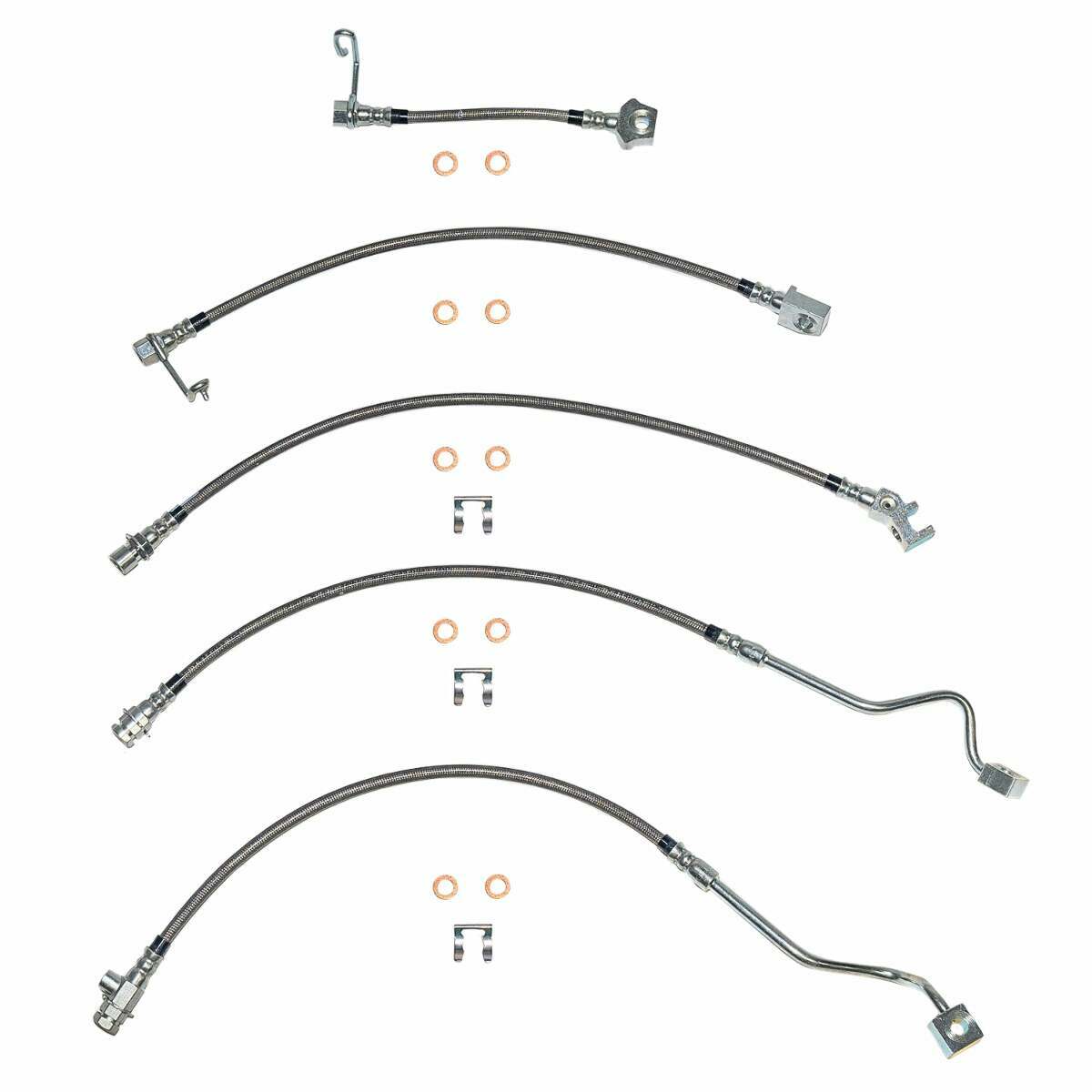 99-01 Ford F-250 SD 4wd RWABS, Non-Staggered Rear Calipers, Brake Hoses HSK0023SS - Brake Hoses Car Part People