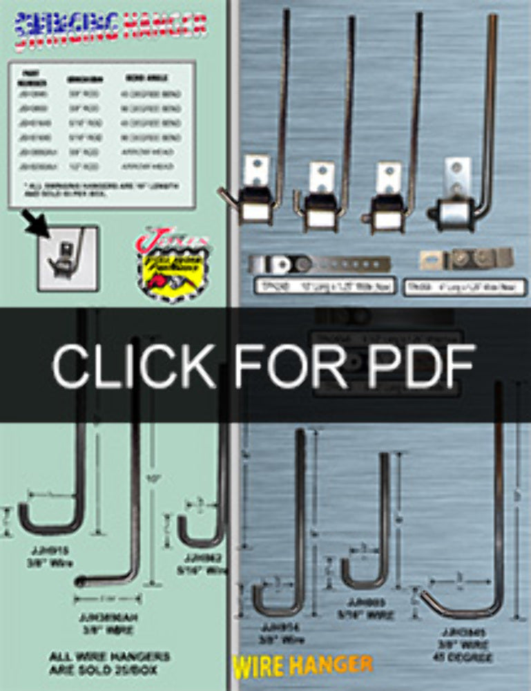 Swinging Hangers & Wire Hangers; 3/8" Wire 10" Rod, 45 Degree Bend-JJH3845