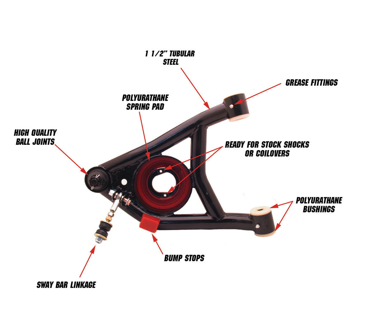 Fits 1964-1972 Chevelle, GM A Body Upper & Lower Control Arms LCAUCA6472