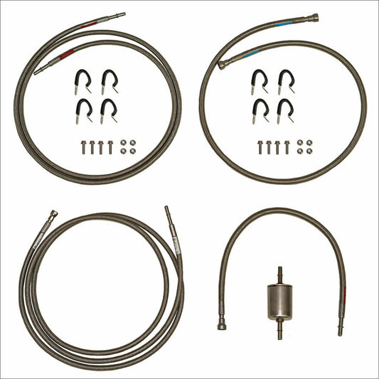 Fits 01-03 GM 2500 Crew Cab Gas V8 Quick Fix Fuel Line Kit Braided-QFF0008SS - Quick Fix Fuel Lines Car Part People