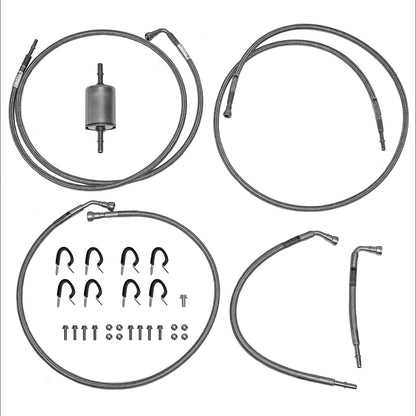 2004-06 Chevy Suburban 1500 Quick Fix Fuel Line w/ Flex Fuel/Filter - QFF0013SS-CP - Quick Fix Fuel Lines Car Part People