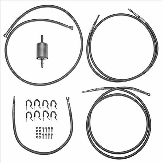 99-03 GM 1500 Truck Reg Cab V8 Quick Fix Fuel Line Kit Braided Stainless QFF0021SS-CP