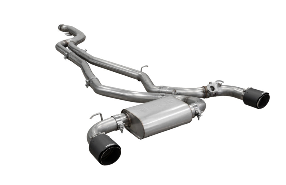 Fits 20-24 Toyota GR Supra 3" Cat Back Dual Rear w/Carbon Fiber Tips-S43003CF - Cat Back Exhaust Car Part People