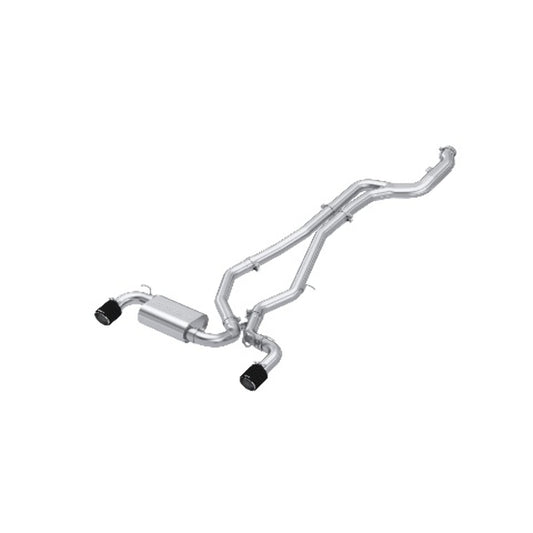 Fits 20-24 Toyota GR Supra 3" Cat Back Dual Rear w/Carbon Fiber Tips-S43003CF - Cat Back Exhaust Car Part People