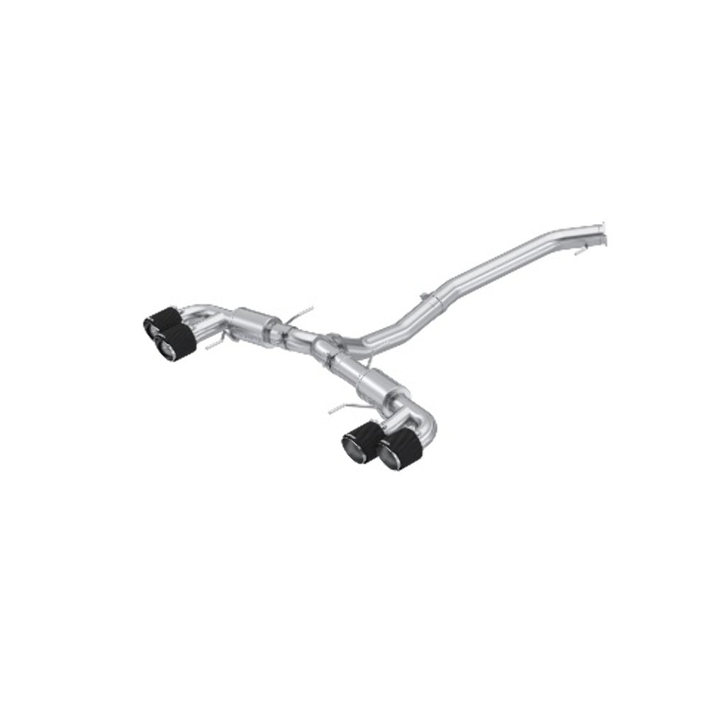 Fits 15-24 Nissan GT-R 3.5" CatBack, Dual Split Rear, T304, Quad CF Tip-S44073CF - Cat Back Exhaust Car Part People