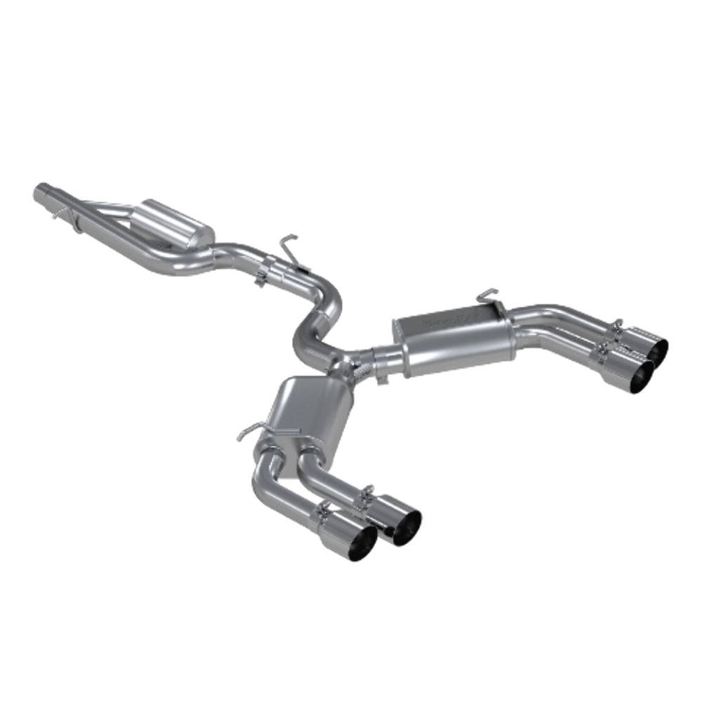 Fits 2015-2020 Audi S3 3" Cat Back, Quad Split Rear, T304 - S4601304 - Cat Back Exhaust Car Part People