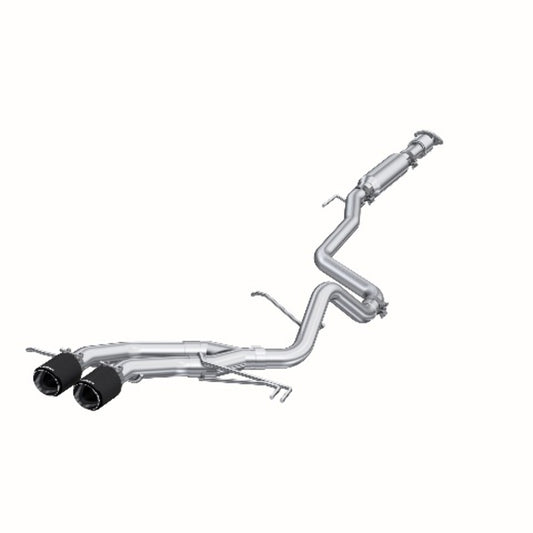 Fits 13-17 Hyundai Veloster 2 1/2" Cat Back Dual Exit 409 w/Carbon Tips-S47034CF - Cat Back Exhaust Car Part People