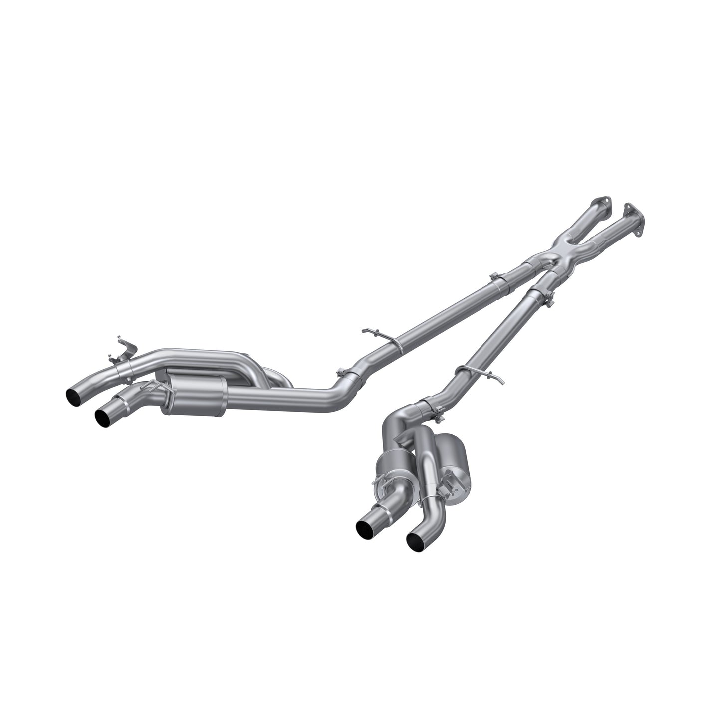 Fits 2023 Kia Stinger 2.5" Cat Back, Dual Split Rear, Quad Outlet, T304-S4708304 - Cat Back Exhaust Car Part People