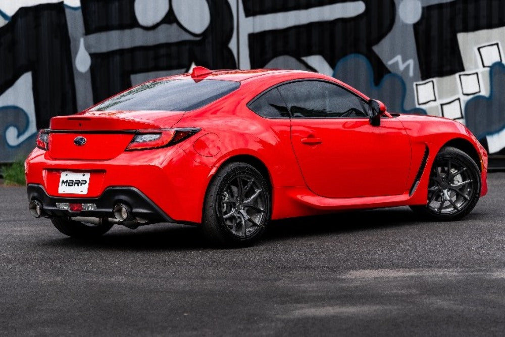 Fits 2013-2016 Scion FR-S 3in. Cat Back; Dual Split Rear; T304; CF Tip-S48043CF - Cat Back Exhaust Car Part People