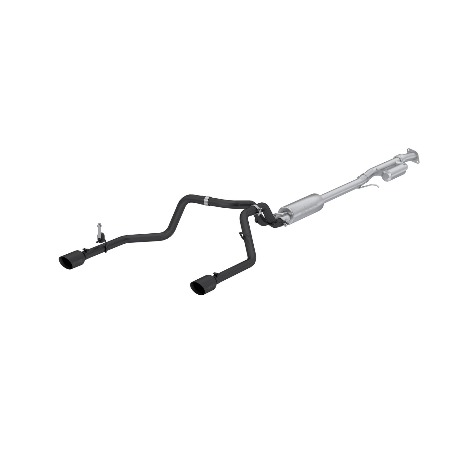 Fits 2019-24 Chevrolet Silverado 1500 3" Cat Back; 2.5" Dual Rear; BLK-S5021BLK - Cat Back Exhaust Car Part People