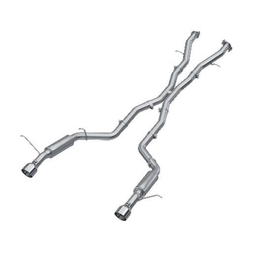 Fits 21-23 Dodge Durango Aluminized Steel, 3" Cat Back, Dual Rear w/Tips-S5105AL - Cat Back Exhaust Car Part People