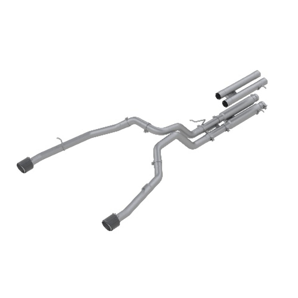 Fits 21-24 Ram 1500 3" Cat Back Dual Split Rear T304 w/Carbon Fiber Tip-S51543CF - Cat Back Exhaust Car Part People