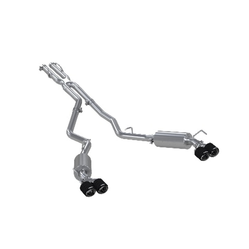 Fits 2020-2024 Ford Explorer 2.5in. Cat Back; Dual Rear; Quad Tips - S52053CF - Cat Back Exhaust Car Part People