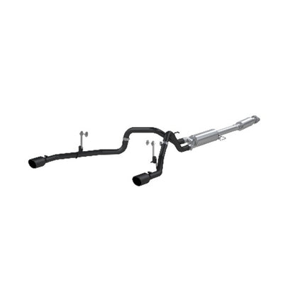 Fits 2021-2024 Ford F-150 3in. Cat Back; 2.5in. Dual Side Exit; BLK - S5215BLK - Cat Back Exhaust Car Part People