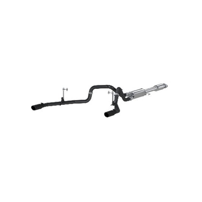 Fits 2016-2020 Ford F-150 2 1/2in. Cat Back; Dual Rear; Black - S5258BLK - Cat Back Exhaust Car Part People