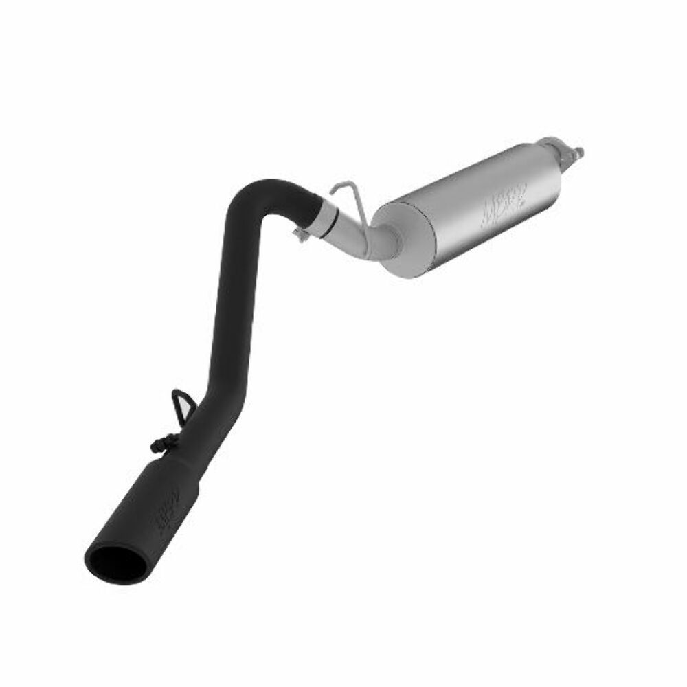 Fits 2005-2006 Jeep Wrangler 2 1/2" Cat Back; Single Side; Black Coated-S5500BLK - Cat Back Exhaust Car Part People