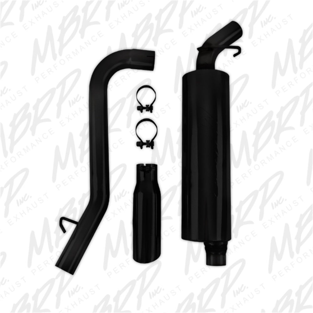 Fits 1997-1999 Jeep Wrangler 2 1/2" Cat Back; Single Side; Black Coated-S5512BLK - Cat Back Exhaust Car Part People