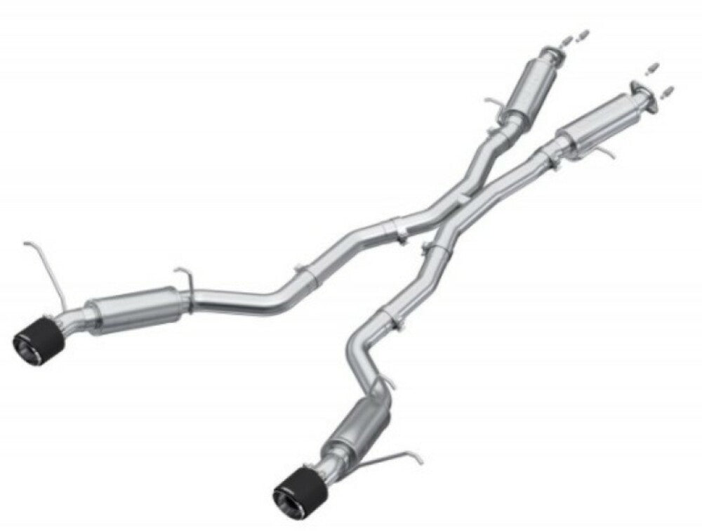 Fits 13-21 Jeep Grand Cherokee 3" Cat Back Dual Rear Exit w/Carbon Tips-S55253CF - Cat Back Exhaust Car Part People