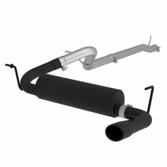 Fits 2012 Jeep Wrangler 2 1/2" Cat Back; Single Rear Exit; Black Coated-S5526BLK - Cat Back Exhaust Car Part People