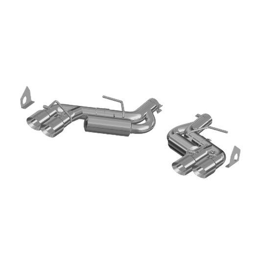 Fits 2016-2024 Chevrolet Camaro 3" Dual Axle Back; Quad Tips; Aluminized-S7036AL