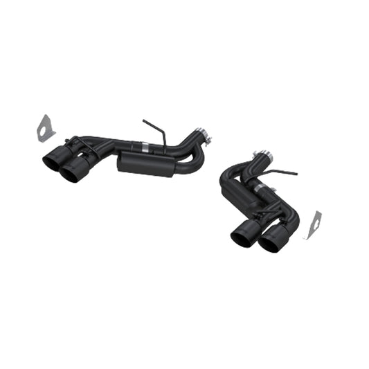 Fits 17-24 Chevrolet Camaro 3" Dual Axle Back; Quad Tips; Black Coated-S7036BLK