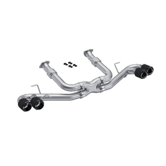 Fits 2020-2023 Corvette 3" Cat-Back Quad Split Rear w/4.5" Carbon Tips-S70423CF - Cat Back Exhaust Car Part People