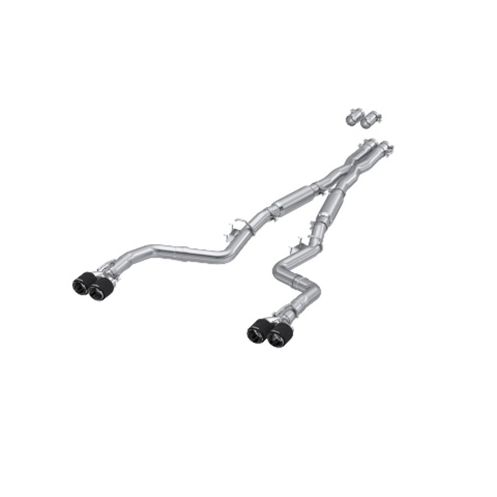 Fits 2016-2023 Dodge Challenger 3in. Cat Back; Dual Rear; Quad Tips - S71133CF - Cat Back Exhaust Car Part People