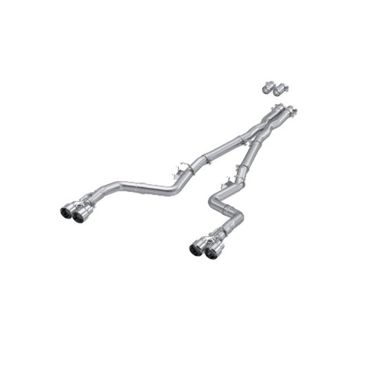 Fits 2015-2022 Dodge Challenger 3in. Cat Back; Dual Rear; Quad Tips - S7114AL - Cat Back Exhaust Car Part People