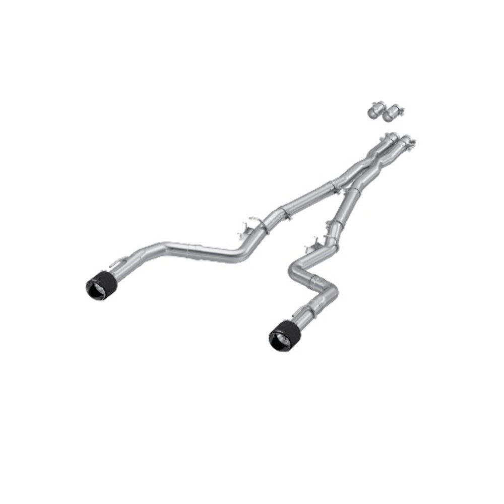 Fits 2017-2018 Dodge Charger 3in. Cat Back; Dual Rear; Dual Tips - S71183CF - Cat Back Exhaust Car Part People