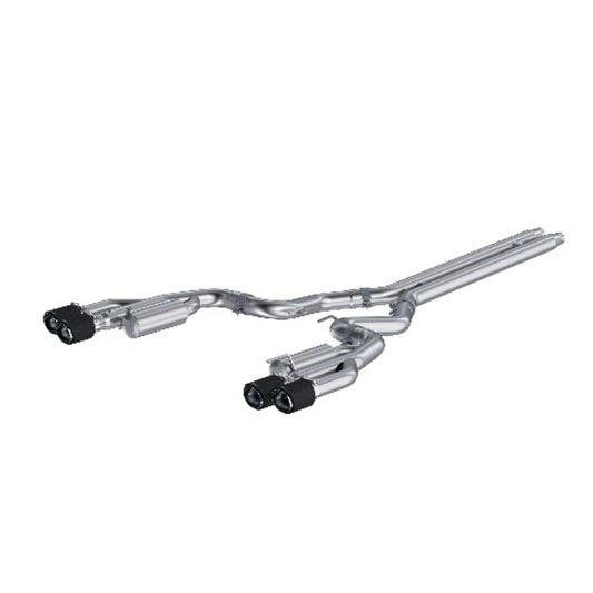 Fits 18-23 Mustang 3" Cat Back w/Quad 4" Carbon Fiber Tips Race Version-S72073CF - Cat Back Exhaust Car Part People