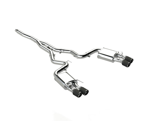 Fits 2019-2023 Ford Mustang 3in. Cat Back; Quad Rear Exit; T304; CF Tip-S72233CF - Cat Back Exhaust Car Part People