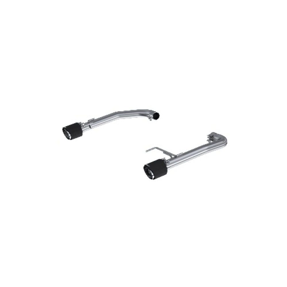 Fits 2015-2023 Ford Mustang 2.5in. Dual Axle Back; T304 with CF Tips - S72473CF - Axle Back Exhaust Car Part People