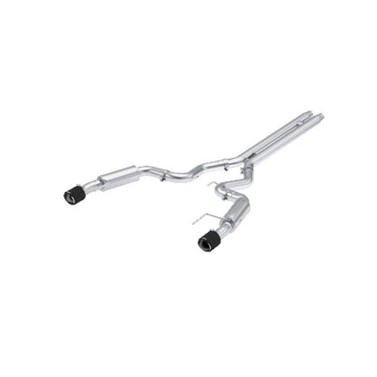 Fits 2024 Mustang 3" Cat Back Dual Split Rear Race Version 4.5" CF tips-S72533CF - Cat Back Exhaust Car Part People