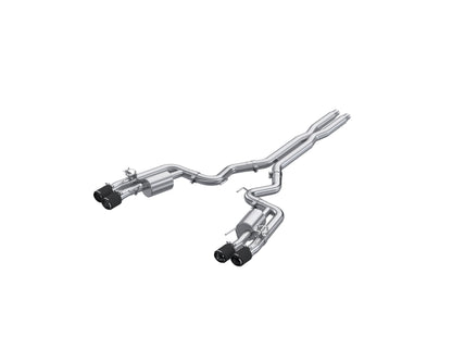 Fits '24 Ford Mustang 3" Cat Back; Quad Rear Exit; T304; CF Tip: Active-S72553CF - Cat Back Exhaust Car Part People