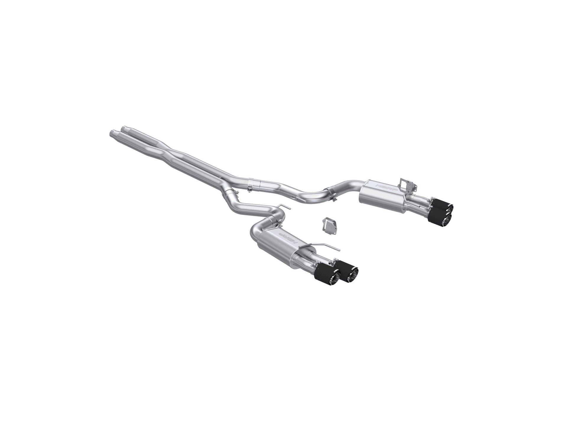 Fits 24 Mustang 3" Cat Back w/Quad 4" Carbon Fiber Tips Street Version-S72803CF - Cat Back Exhaust Car Part People