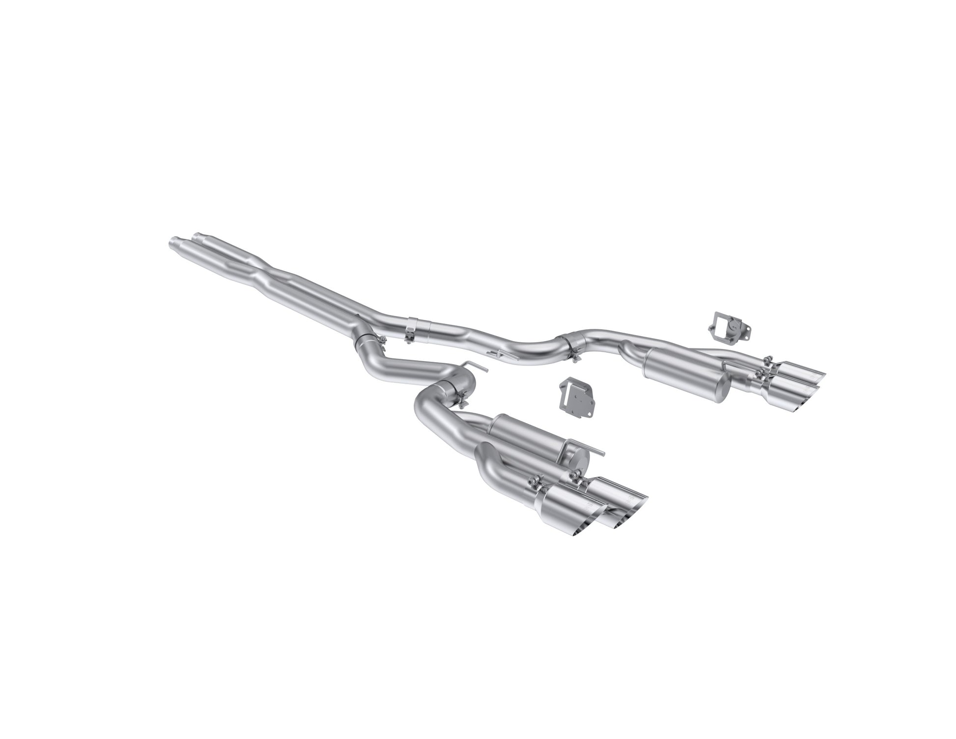 Fits 24 Ford Mustang 3" Cat Back w/Quad 4" Dual Wall Tips Race Version-S7282304 - Cat Back Exhaust Car Part People