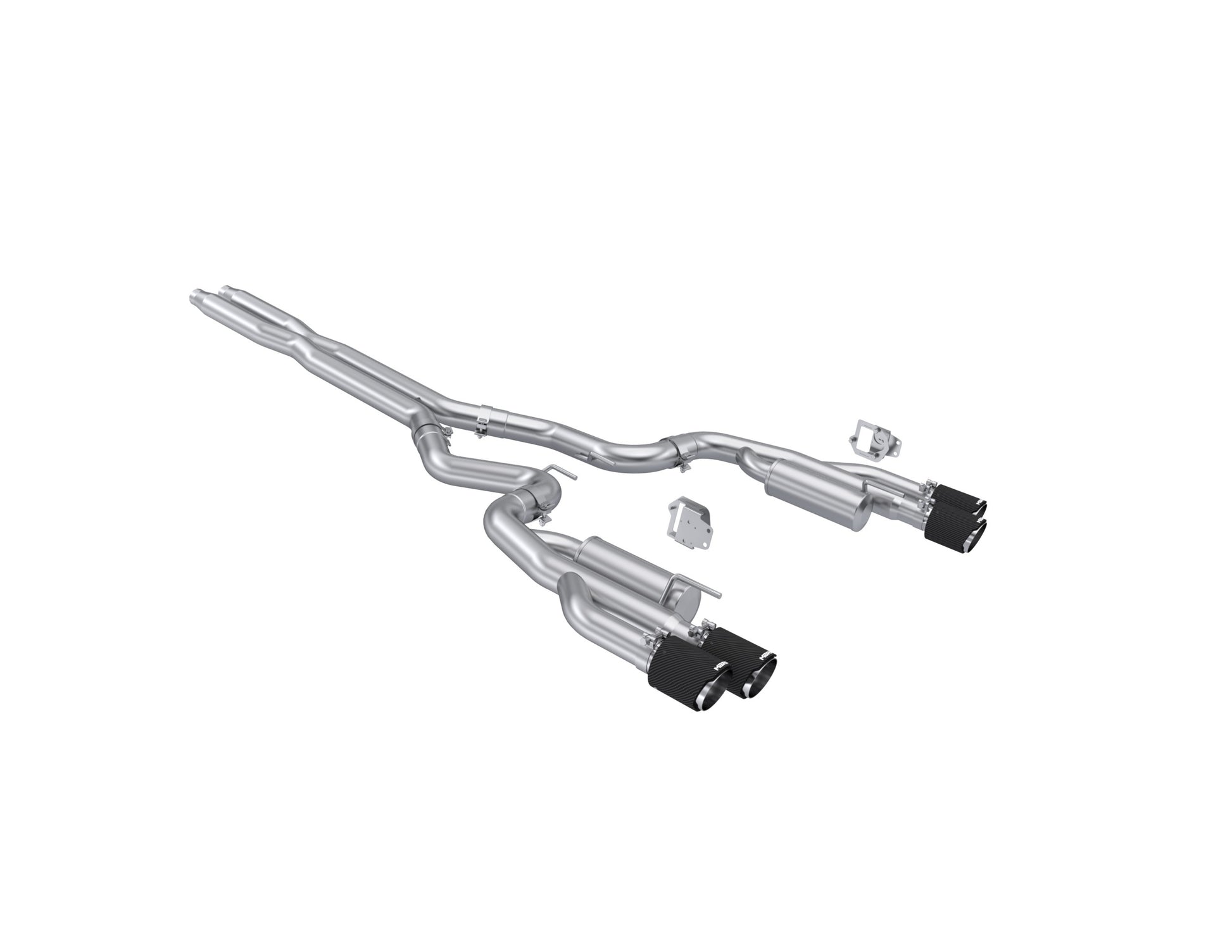 Fits 2024 Mustang 3" Cat Back w/Quad 4" Carbon Fiber Tips Race Version-S72823CF - Cat Back Exhaust Car Part People