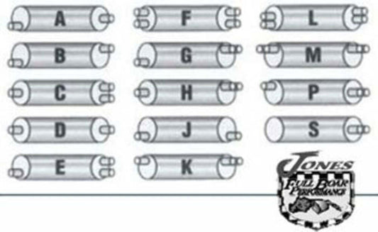 Jones Exhaust SD626-3B Super Duty Muffler 2.25 Inlet, 2.25 Outlet